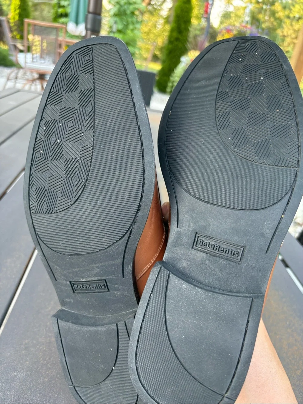 American Classic by DeLarentis Men's Tan Leather Slip-On Dress Shoes-size 11
